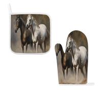 Horses Animals2 Oven Mitts and Pot Holders 2pcs Set
