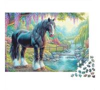 Horses at Sunset 1000-Piece Jigsaw Puzzle Highly Playable Puzzle Challenging Game for Men, Women & Elders 38x26cm/1000pcs