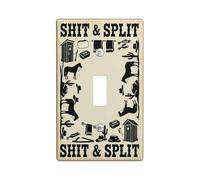 Horses Bathroom Single Light Switch Cover Plate, Rustic Western Cacti Outhouses None Black Plastic Standard Size Decorative Wall Plates for Home Living Room Bedroom Apartment Decor (Single)