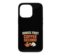Horses Before Coffee Barn Morning Humor Equestrian Routine Case for iPhone 13 Pro