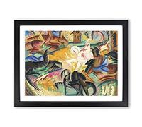 Horses By Alice Bailly Classic Painting Framed Print | A3 Black Framed Wall Art | Ready to Hang | Classic Animal Picture | Living Room Bedroom Lounge Office