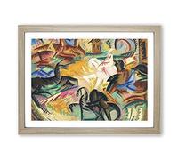 Horses By Alice Bailly Classic Painting Framed Print | A4 Oak Framed Wall Art | Ready to Hang | Classic Animal Picture | Living Room Bedroom Lounge Office
