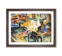 Horses By Alice Bailly Classic Painting Framed Print | A4 Walnut Framed Wall Art | Ready to Hang | Classic Animal Picture | Living Room Bedroom Lounge Office