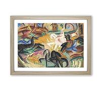 Horses by Alice Bailly Framed Print | A2 Oak Framed Wall Art | Ready to Hang | Modern Animal Picture | Living Room Bedroom Lounge Office