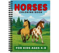 Horses Coloring Book for Kids Ages 4-8