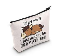 Horses Gifts for Girls Horse Makeup Bag I'll Get Over It Horse I Just Need to Be Dramatic First Zipper Horse Lover Gift (Horse UK)
