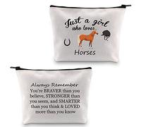 Horses Gifts for Girls Horse Makeup Bag Just a Girl Who Loves Horses Lover Gifts Horses Cosmetic Bag Zipper Pouch Travel Bag Pencil Case Organizer Storage (Horse Bag)