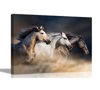 Horses in Fog Canvas Prints Framed Poster Animal Pictures Home Work Livingroom Artwork Modern Love Hanging Wall Art 51 x 35cm (20 x 14 inches)