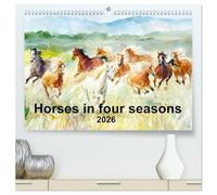 Horses in four seasons 2026 (High Quality Premium Wall Calendar 2026 DIN A2 landscape),CALVENDO 12 Month Wall Calendar: Horse paintings in oil and watercolour by Zenon Aniszewski.