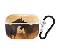Horses in Love AirPod Pro Case, Anti Scratch Hard PC Cover with Keychain, AirPod Pro 2nd/1st Case Accessories for Women Men, White-Style