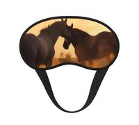 Horses in Love Sleep Mask for Side Sleeper, Blackout Sleeping Eye Mask, Soft Breathable Eye Cover for Women Men Travel Eyeshade, Relaxing Zero Pressure Night Blindfold