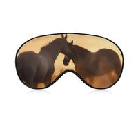 Horses in Love Sleep Mask for Women Men, Soft Eye Mask with Adjustable Strap for Sleeping, Light Blocking Travel Blindfold for Nap Comfortable Eye Cover for Home Office