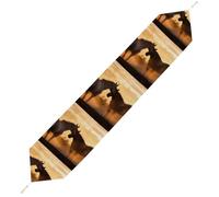Horses in Love Table Runner for Dining Table, Short Plush Runners Washable & Durable Tablerunner Modern Home Decor for Wedding, Kitchen, Holiday 229*33cm