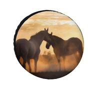 Horses in Love Universal Tire Cover Replacement Oxford Fabric Waterproof Wheel Protector for SUV Truck RV Dust Snow Sun Protection 36 Inch