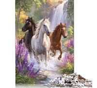 Horses in Motion Nature's Grace Puzzles for Adults Wooden Puzzles Educational Game for Children As A 500pcs (52x38cm)