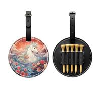 Horses in the River Black Printed golf tee storage bag - portable design, easy to organize tee, Black, One Size