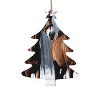 Horses in the Snow -Print Christmas Wooden Ornaments 2PCS- Handmade Eco-Friendly Hanging Decor For Tree Gifts Holiday Festivities.