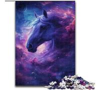 Horses in The Universe JigsawPuzzle 1000 Pieces for Teenagers, Stress Reliever Staycation Kill Time with Matching Poster And Trivia Sheet (26x38cm)