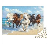 Horses Jigsaw Puzzle Beach Herd 1000Pc Recycled Paper Adults Jigsaws Stimulate Brain Thinking Family Game Home Decoration Great Gift Idea 70x50cm/1000pcs