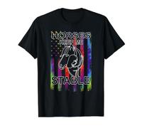 Horses Keep me Stable - Horse Lover Equestrian Value Graphic T-Shirt, Men, Black, S