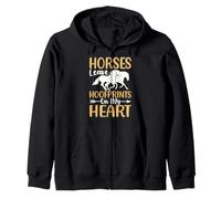Horses Leave Hoofprints On My Heart Zip Hoodie
