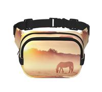 Horses On Pasture at Sundown Fanny Packs for Women Men, Fashion Waist Packs for Workout Running Traveling Hiking