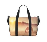 Horses On Pasture at Sundown Print Italy Flag Print Versatile Handbag for Travel,Hand-Held Crossbody Travel Bag for Your Every Need