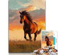 Horses on The Grassland Jigsaw Puzzles for Adults Teenagers Jigsaws Puzzle,Toys Educational Games Stress Relieving Wall Decoration (75x50cm)