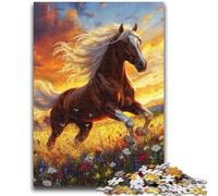 Horses on The Grassland Puzzles for Teenagers 1000 Pieces,Help The Brain Exercise Addictive Toys to Cultivate Patience Suitable for Couples (38x26cm)