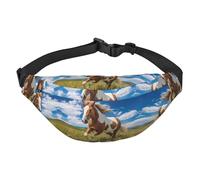 Horses on the Prairie Large Fashion Crossbody Waist Bag, Travel Casual Boys Waist Bag, Suitable for Sports, Running, Cycling, Traveling, Fishing
