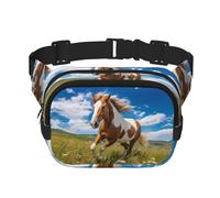 Horses on the Prairie Pattern trendy fashionable waist bag, unisex travel sports messenger bag