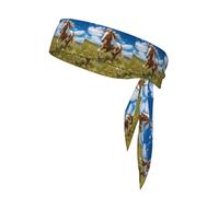 Horses on The Prairie Sweat-Absorbing Sports Headband, Non-Slip and Adjustable, Running, Basketball, Yoga Sports Headband