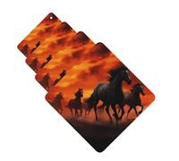 Horses Red Glowing Clouds Car Air Fresheners Cards 4 Pcs Hanging Fragrance Scented Cards Long-Lasting Car Aromatherapy Tablets for Wardrobe Bathroom Car Interior Mirror Pendant Gifts
