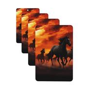 Horses Red Glowing Clouds Car Air Fresheners Cards 4 Pcs Hanging Fragrance Scented Cards Long-Lasting Car Aromatherapy Tablets for Wardrobe Bathroom Car Interior Mirror Pendant Gifts