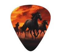 Horses Red Glowing Clouds Guitar Plectrums, 12 Pcs Lightweight Guitar Plectrums, 0.46mm/0.71mm/0.96mm Thickness For Acoustic Guitar Acoustic Electric Guitar Ukulele Bass