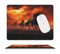 Horses Red Glowing Clouds Mouse Pad Mouse Mat 10 X 8 Inch