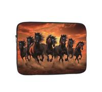 Horses Red Glowing Clouds Pattern Laptop Sleeve 13 Inch Shockproof Protective Notebook Case Travel Laptop Bag for Men Women
