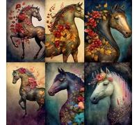 Horses Rice Paper, 20 x 26,6cm (6pc) - 6 Designs for Scrapbooking Cards Crafts, Decoupage by CRAFT KREATIVELY