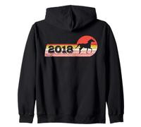 Horses riding Equestrian Vintage 2018 Birthday horse Zip Hoodie