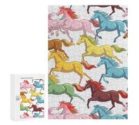 Horses Run Wild Jigsaw Puzzle for Adults Wooden Challenging Puzzles Gift for Family Friends