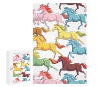Horses Run Wild Jigsaw Puzzle for Adults Wooden Challenging Puzzles Gift for Family Friends