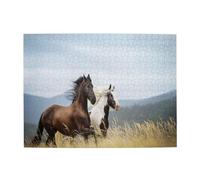 Horses Running Art,500 Pieces Puzzles for Adults-Wooden Jigsaw Puzzle for Adults Elderly