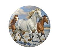 Horses Running Art Button Pins 1 Pc, 2.4 Inch Round Button Badges Metal Personalized Picture Photo Pin Buttons Kit For Craft Supplies Christmas Diy Party Projects