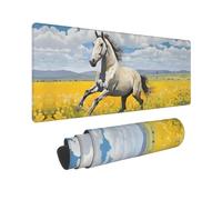 Horses Running Art Gaming Mousepad Large Waterproof Non-Slip Desk Mat for Home Office Work Computer, Keyboard Pad Work from Home Essentials - 80x30cm