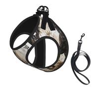 Horses Running Art Print Small Dog Harness with Leash Set, No Escape Easy Walk Puppy Harnesses for Training Walking