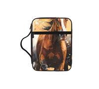 Horses Running Art Print Soft Bible Storage Bag Scripture Holder Waterproof for Worship Travel Devotional