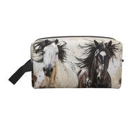 Horses Running Art Print Travel Toiletry Bag,Makeup Bag,Cosmetic Bag,Hanging Tolietry Bag for Women Men,Gym Daily