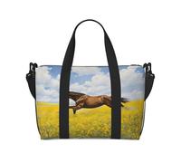 (Horses Running Art) Waterproof Lightweight Hand Travel Bag - Large Carry-On for 3-5 Day Trips | Air Travel, Sports, Weekend Use | Men & Women (1-Pack)