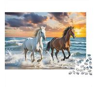 Horses Running Beach_1 1000 Piece Jigsaw Puzzles for Adults - Challenging Brainteasing Adults Jigsaw Puzzle, 1000pcs Puzzle for Home Decoration 52x38cm/1000pcs