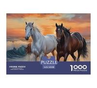 Horses Running Beach Thick Cardboard Pieces Excellent for Training Memory, Concentration And Logical Thought Process 52x38cm/1000pcs